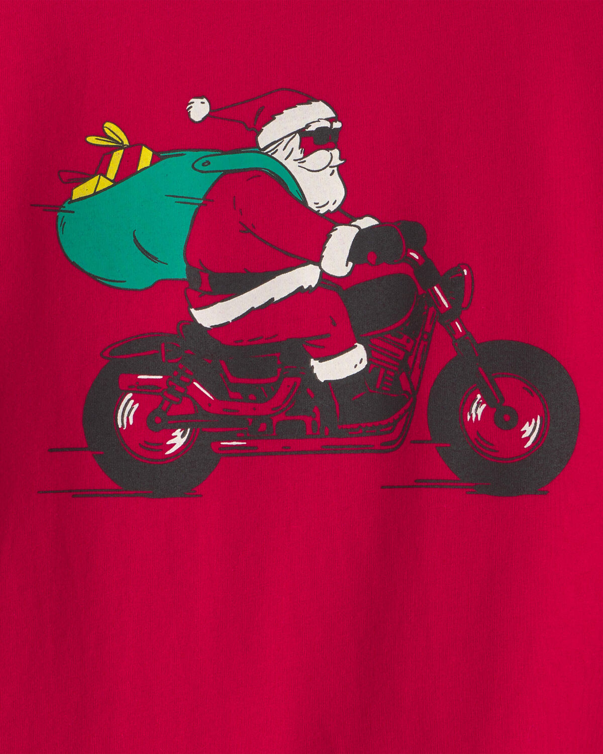 Boys Santa Motorcycle Long-Sleeve Graphic Tee - Red 2 Boys Santa Motorcycle Long-Sleeve Graphic Tee - Red