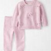 Baby Girl 2-Piece Organic Cotton Bow Knit Sweater & Pant Set