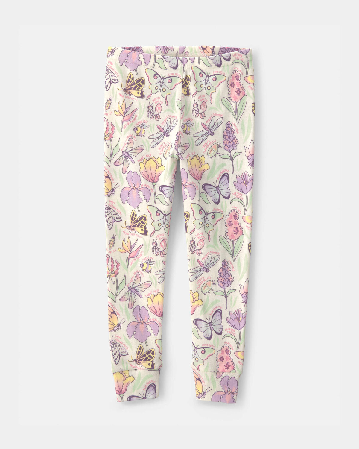Toddler Girl Butterfly 100% Cotton Snug Fit 2-Piece Pajama Set - Cream 4 Toddler Girl Butterfly 100% Cotton Snug Fit 2-Piece Pajama Set - Cream