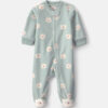 Baby Girl Bear Fleece 2-Way Zip Sleep & Play Pajamas - Green
