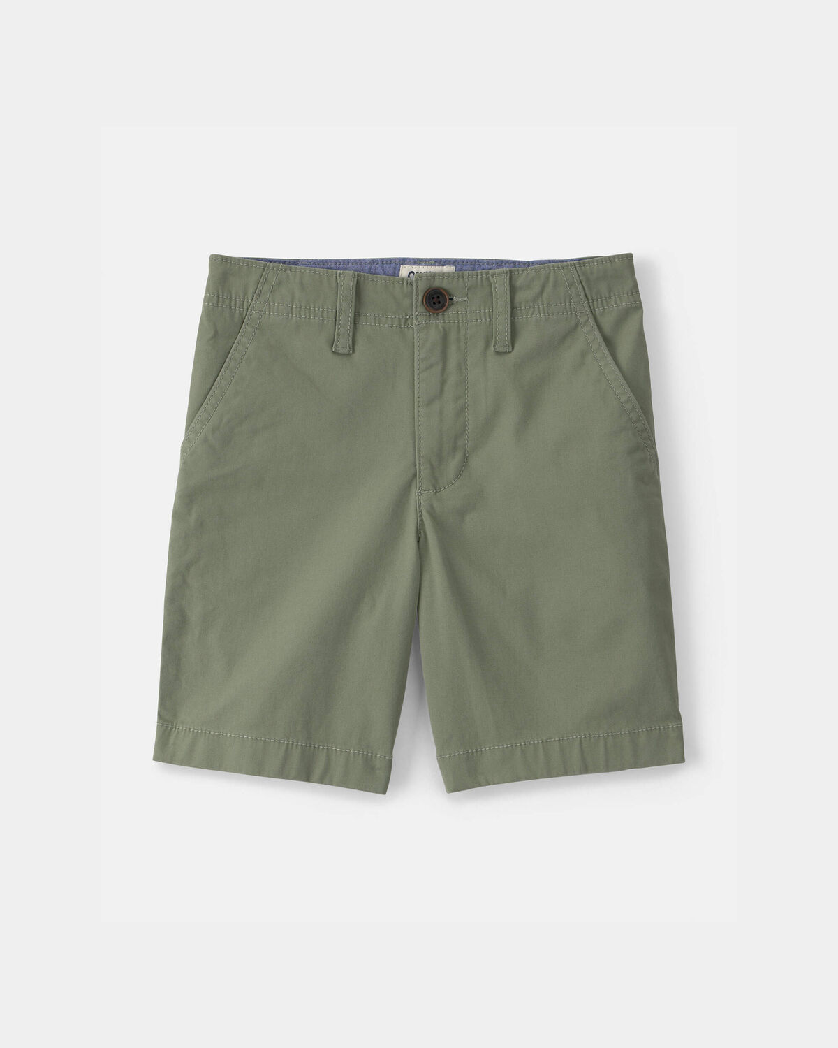 Boys Twill Flat-Front Shorts - Green 1 Boys Twill Flat-Front Shorts - Green