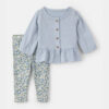 Baby Girl 2-Piece Floral Long-Sleeve Top & Pant Set - Blue