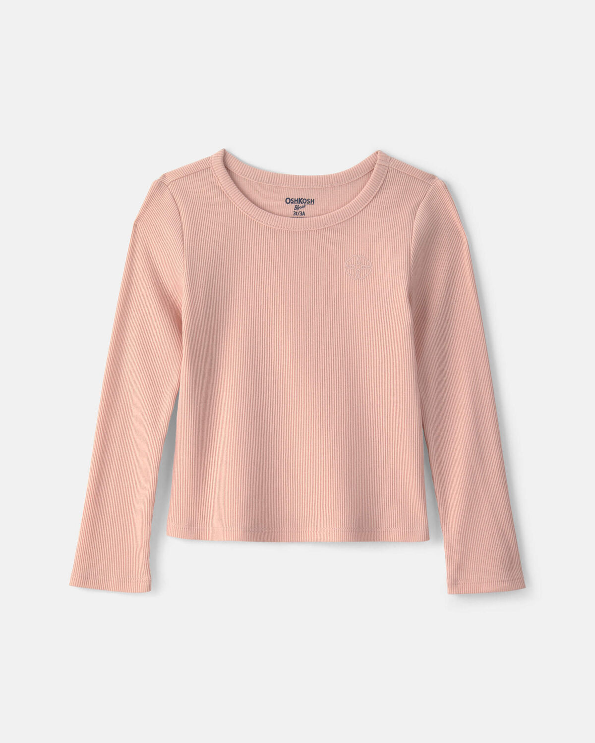Toddler Girl Long-Sleeve Rib Top - Pink 1 Toddler Girl Long-Sleeve Rib Top - Pink
