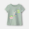 Girls Kawaii Dinosaur Graphic Tee - Green 5 Girls Kawaii Dinosaur Graphic Tee - Green