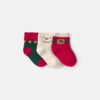 Baby Boy 3-Pack Santa Christmas Booties - Red/White/Green