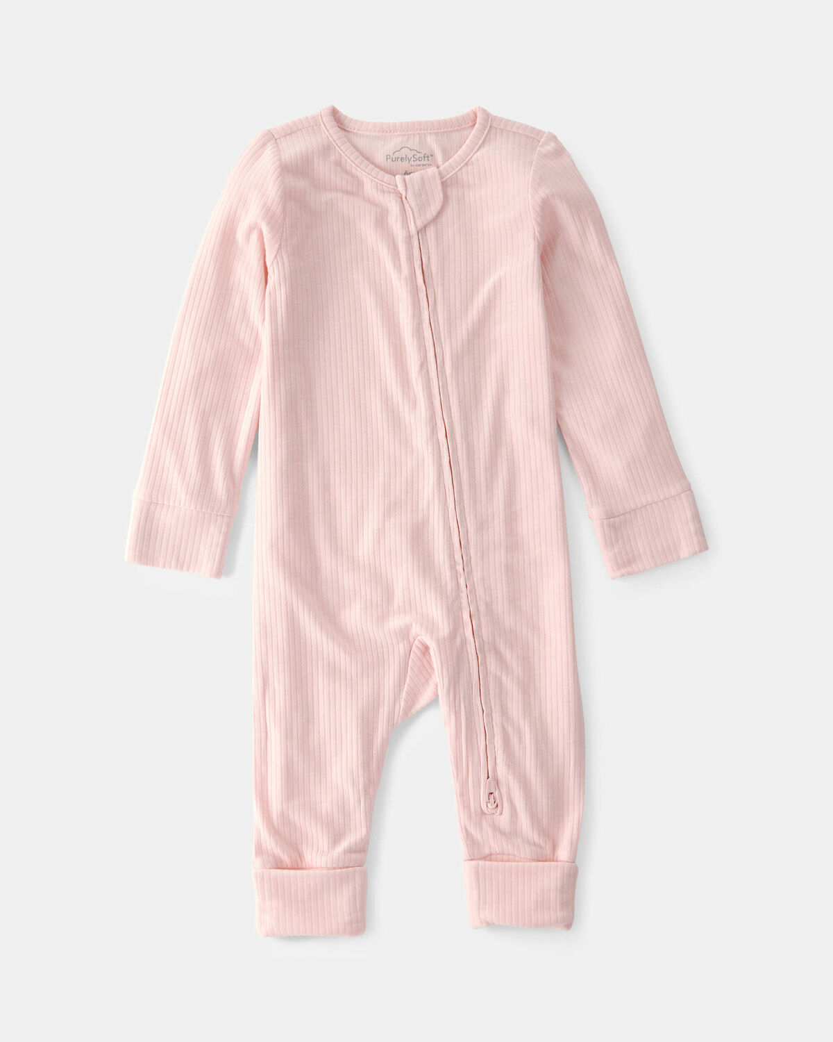 Baby Girl 2-Way Zip PurelySoft Sleep & Play Pajama - Light Pink 1 Baby Girl 2-Way Zip PurelySoft Sleep & Play Pajama - Light Pink