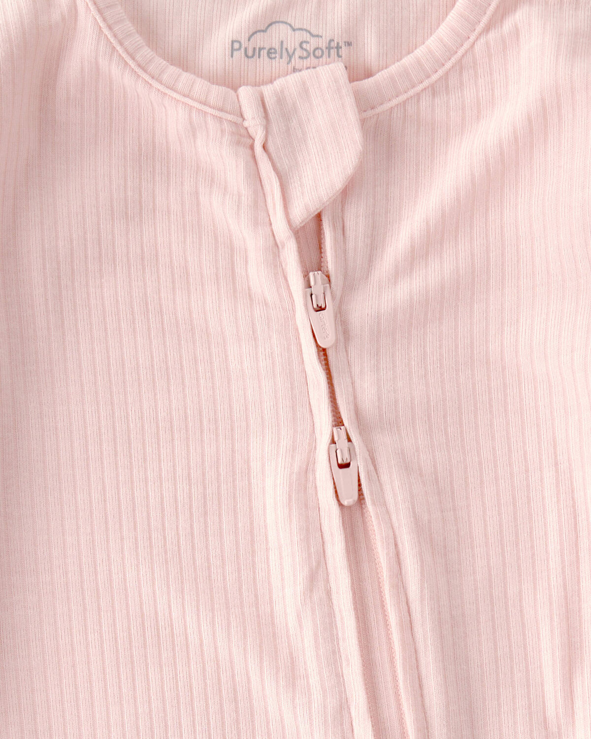 Baby Girl 2-Way Zip PurelySoft Sleep & Play Pajama - Light Pink 2 Baby Girl 2-Way Zip PurelySoft Sleep & Play Pajama - Light Pink