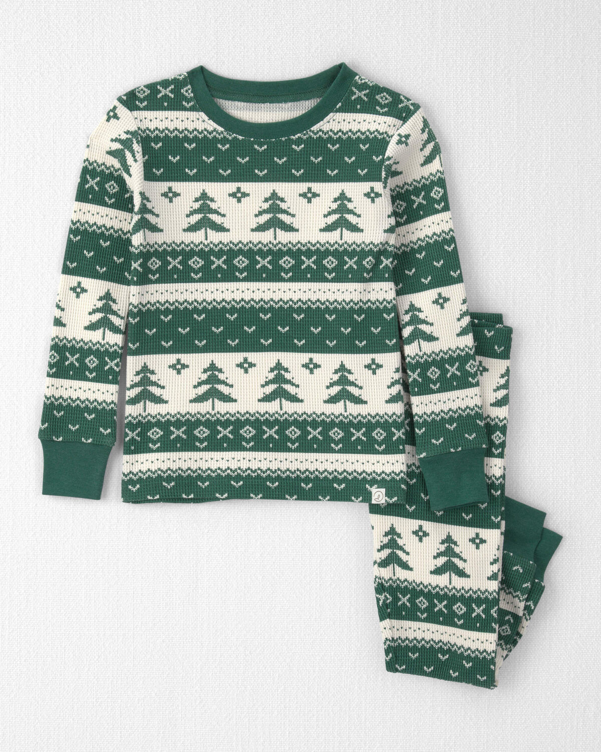 Toddler 2-Piece Fair Isle Waffle Knit Pajamas Made with Organic Cotton 1 Toddler 2-Piece Fair Isle Waffle Knit Pajamas Made with Organic Cotton
