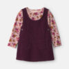Toddler Girl 2-Piece Floral Corduroy Long-Sleeve Dress Set - Pink/Purple 6 Toddler Girl 2-Piece Floral Corduroy Long-Sleeve Dress Set - Pink/Purple