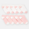 Girls 10-Pack No Show Socks - Pink/White