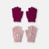 Girls 2-Pack Unicorn Winter Gloves - Pink/Burgundy