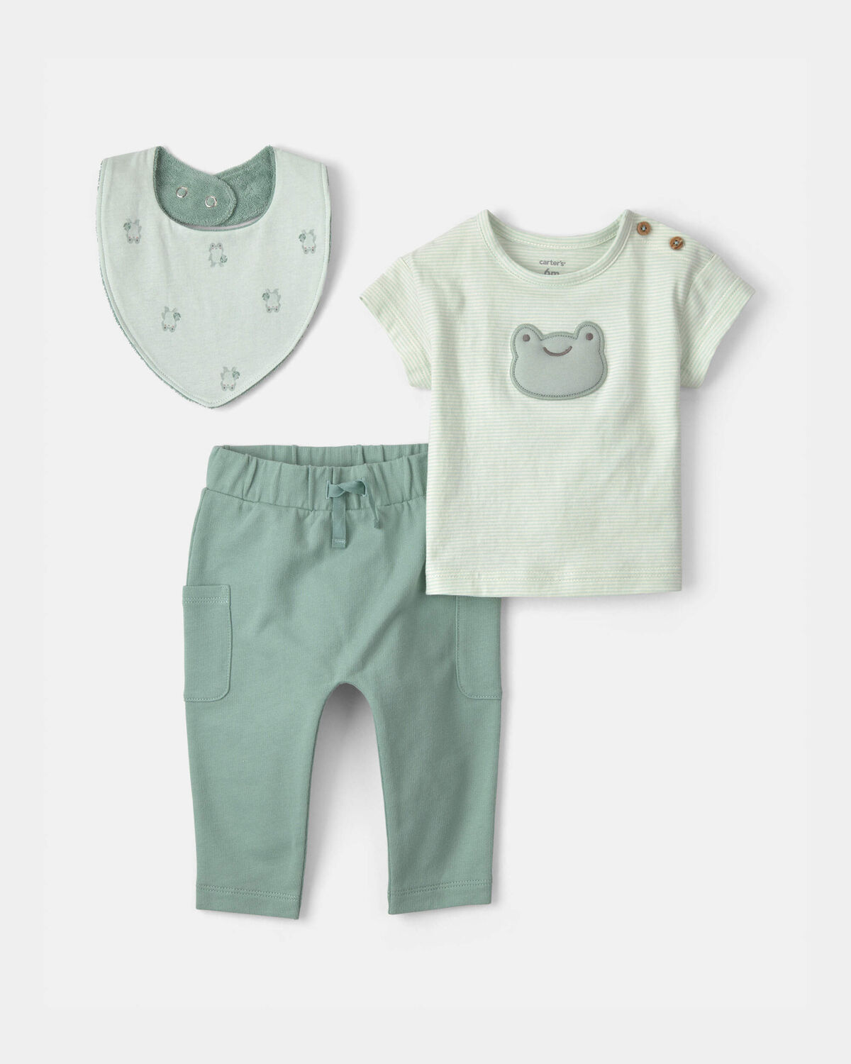 Baby Boy 3-Piece Frog Top & Pant Set - Green 1 Baby Boy 3-Piece Frog Top & Pant Set - Green