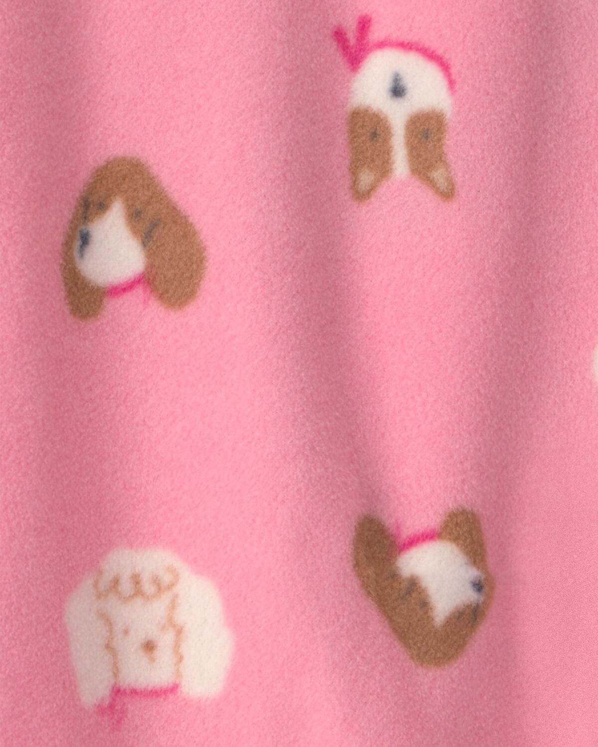 Baby Girl Dog Fleece 2-Way Zip Sleep & Play Pajamas - Pink 4 Baby Girl Dog Fleece 2-Way Zip Sleep & Play Pajamas - Pink