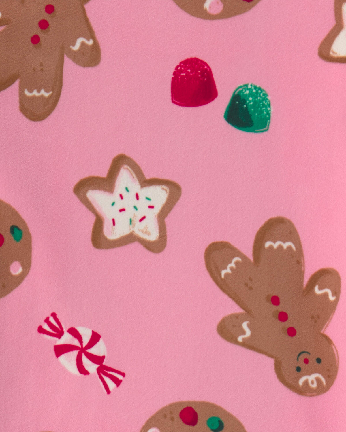 Girls 2-Piece Christmas Gingerbread DreamPlush Snug Fit Pajama Set - Pink 2 Girls 2-Piece Christmas Gingerbread DreamPlush Snug Fit Pajama Set - Pink