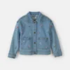 Girls Floral Denim Jacket - Light Wash