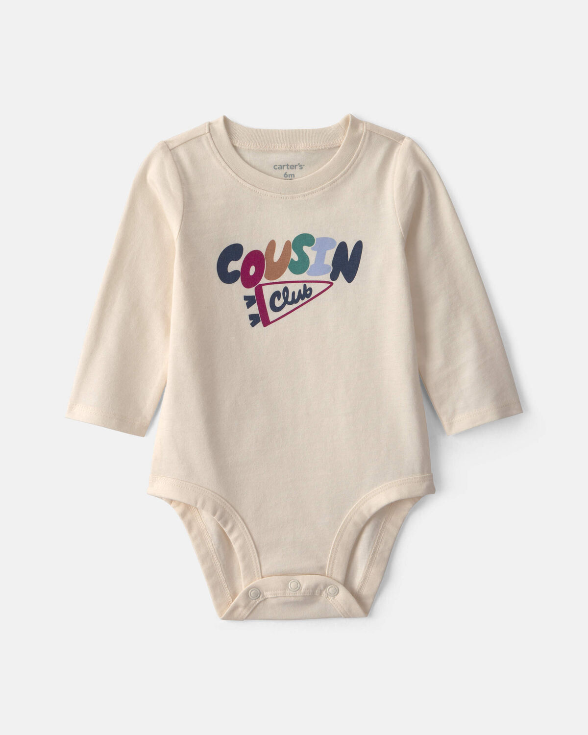 Baby 'Cousin Club' Long-Sleeve Graphic Bodysuit - Cream 1 Baby 'Cousin Club' Long-Sleeve Graphic Bodysuit - Cream