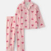 Toddler Girl Bow Print Relaxed Fit 2-Piece Pajama Set - Pink