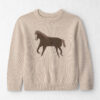 Kids Organic Cotton Horse Sweater Knit Pullover