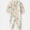 Baby Dinosaur 100% Cotton 2-Way Zip Sleep & Play Pajamas - Ivory 14 Baby Dinosaur 100% Cotton 2-Way Zip Sleep & Play Pajamas - Ivory