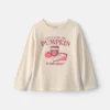 Girls Pumpkin Long-Sleeve Graphic Tee - Cream