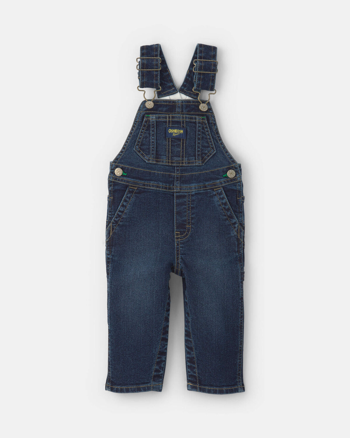 Baby Elastic Strap Denim Overalls - Dark Wash 1 Baby Elastic Strap Denim Overalls - Dark Wash
