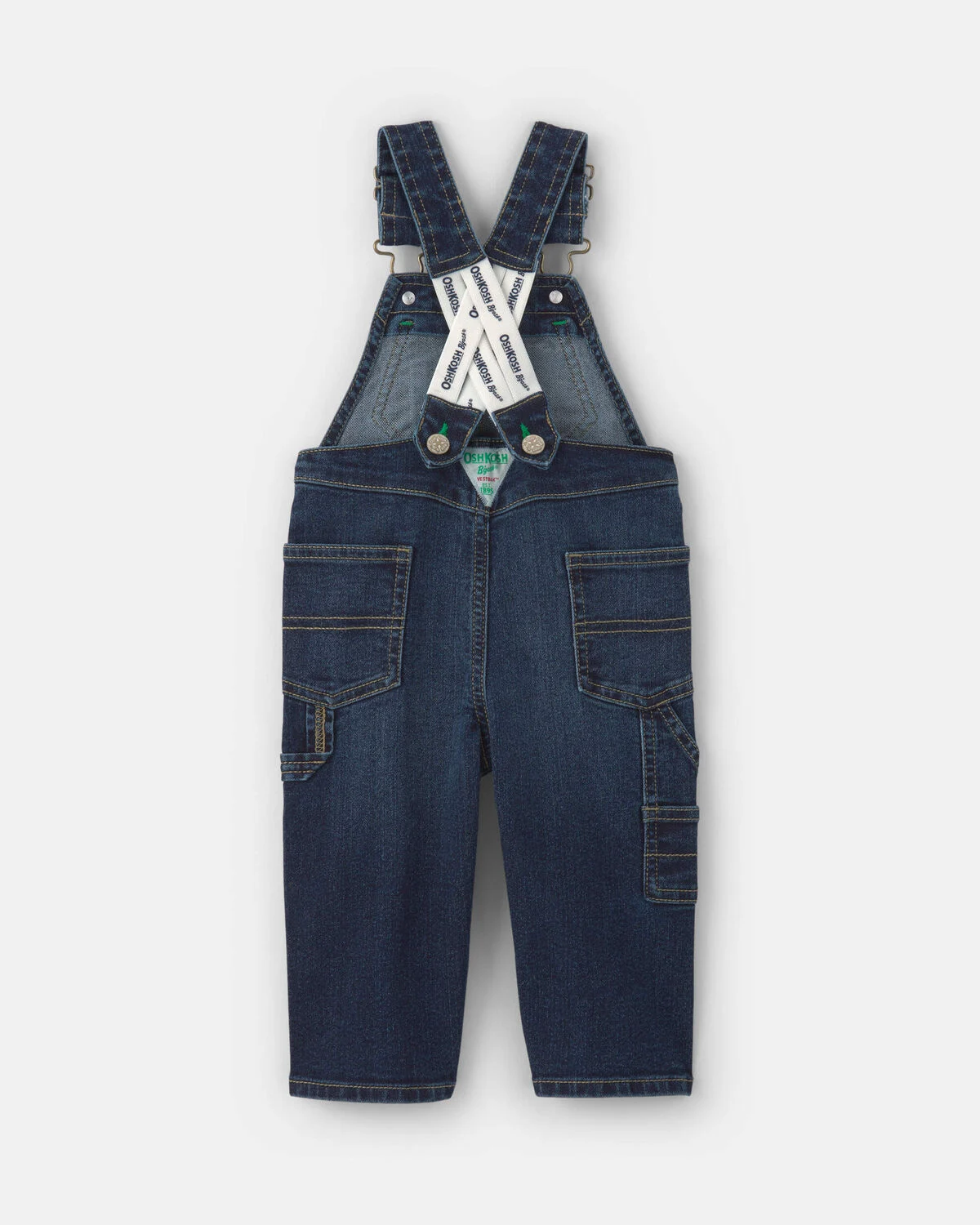 Baby Elastic Strap Denim Overalls - Dark Wash 2 Baby Elastic Strap Denim Overalls - Dark Wash