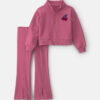 Girls 2-Piece Cherry Fleece Quarter Zip & Pant Set - Pink