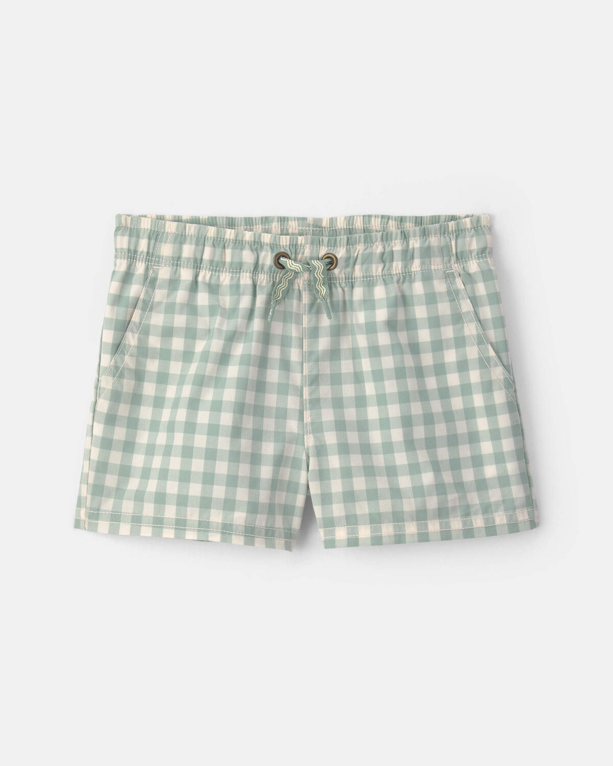 Baby Boy Gingham Poplin Shorts - Green