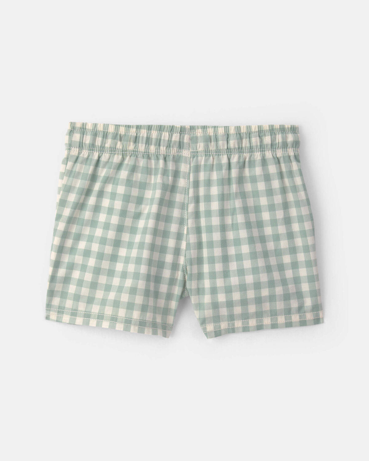 Baby Boy Gingham Poplin Shorts - Green