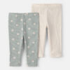 Baby Girl 2-Pack Bear Pull-On Pants - Cream/Green