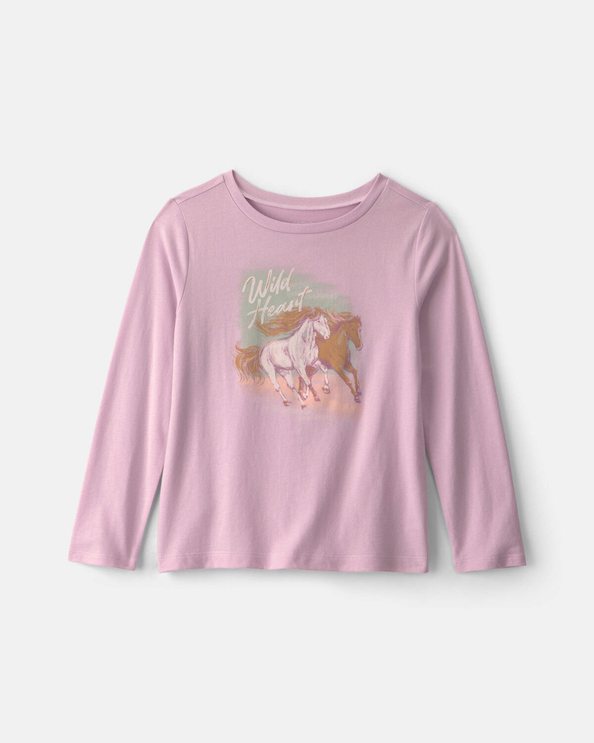 Girls 'Wild Heart' Horse Long-Sleeve Graphic Tee - Purple 1 Girls 'Wild Heart' Horse Long-Sleeve Graphic Tee - Purple