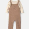 Baby 2-Piece Bear Long-Sleeve Overall Set - Brown