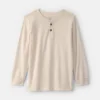 Boys Long-Sleeve Henley T-Shirt - Cream