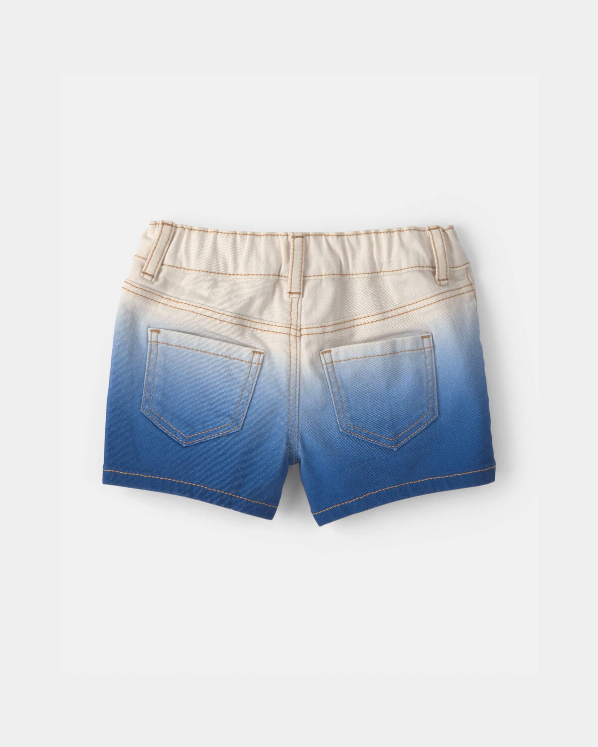 Baby Girl Ombre Twill Shorts - Blue/Ivory
