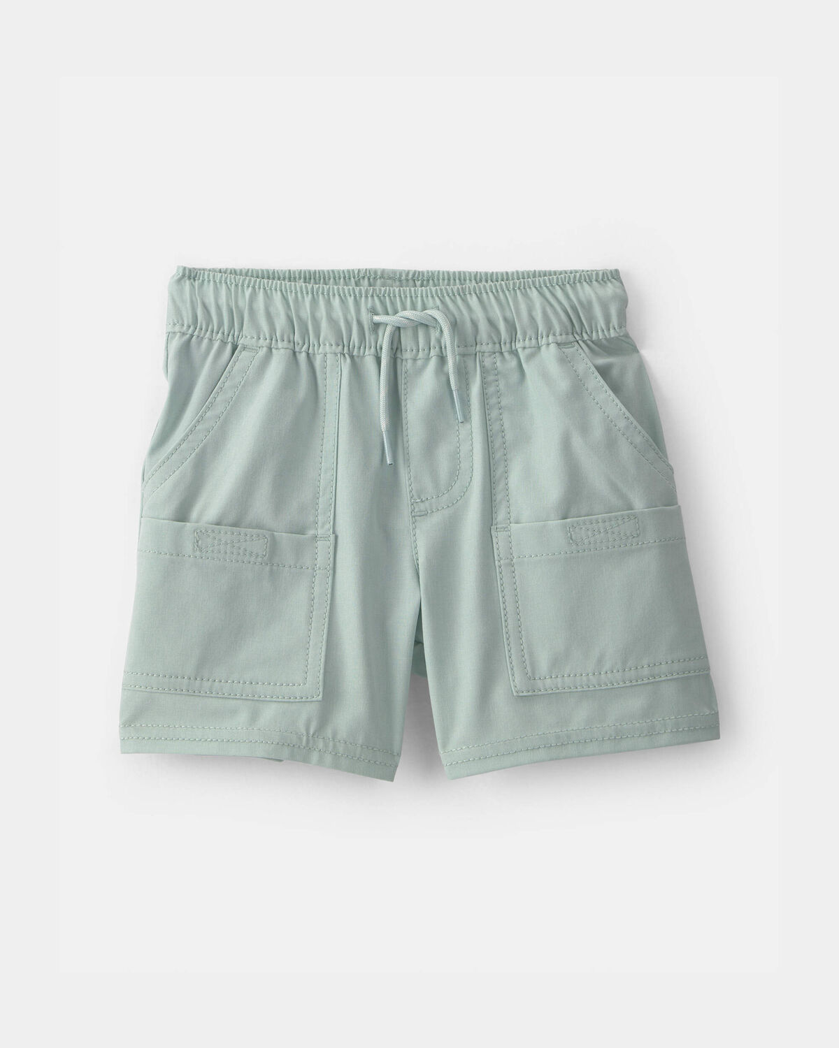Baby Boy Poplin Drawstring Utility Shorts - Green