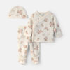 Baby Girl 3-Piece Floral Long-Sleeve Top & Pant Set - Ivory