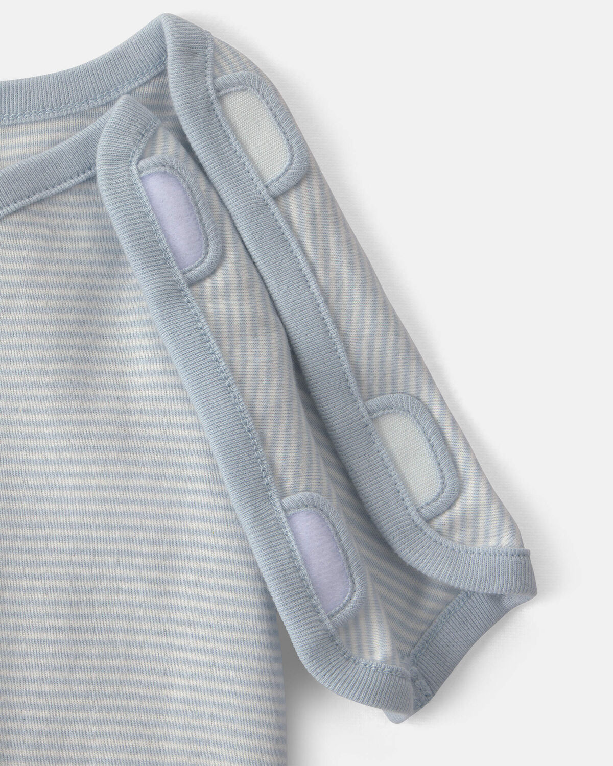 Baby Boy Striped 100% Cotton Sleep & Play Pajama - Blue 2 Baby Boy Striped 100% Cotton Sleep & Play Pajama - Blue