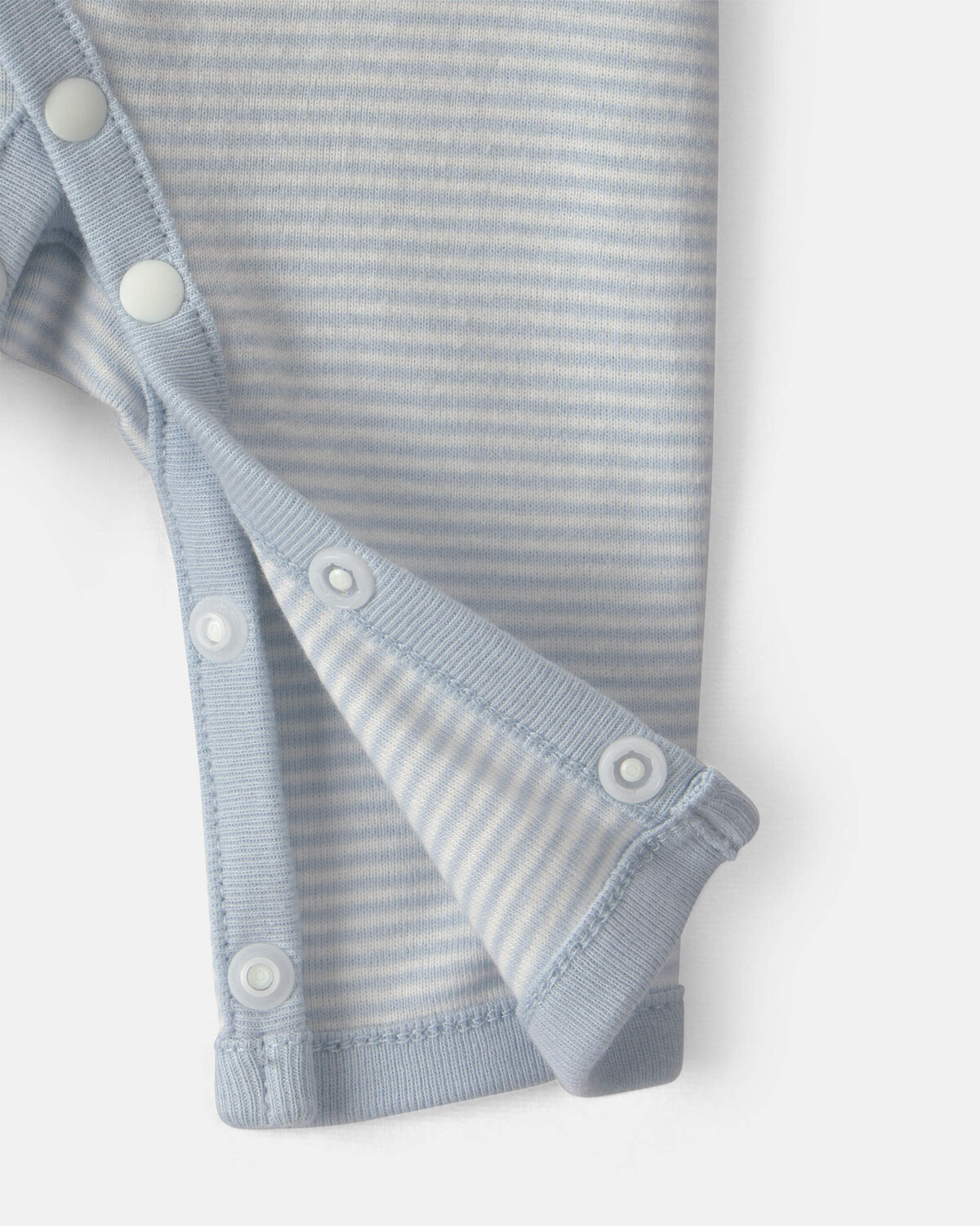 Baby Boy Striped 100% Cotton Sleep & Play Pajama - Blue 3 Baby Boy Striped 100% Cotton Sleep & Play Pajama - Blue