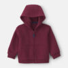 Baby Boy Fleece Zip-Up Hoodie - Burgundy 5 Baby Boy Fleece Zip-Up Hoodie - Burgundy