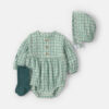 Baby Girl 3-Piece Flannel Long-Sleeve Bubble Set - Green