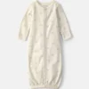 Baby Bear Long-Sleeve Sleeper Gown - Cream