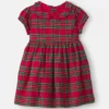 Baby Girl Holiday Plaid Short-Sleeve Dress - Red 9 Baby Girl Holiday Plaid Short-Sleeve Dress - Red