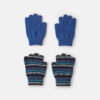 Boys 2-Pack Striped Winter Gloves - Blue 5 Boys 2-Pack Striped Winter Gloves - Blue
