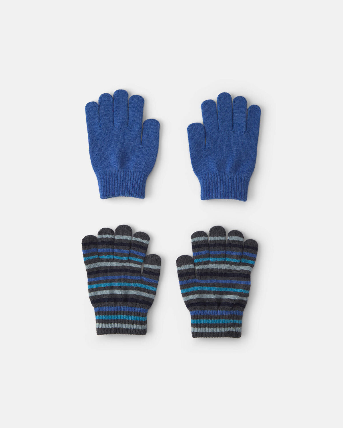 Boys 2-Pack Striped Winter Gloves - Blue 1 Boys 2-Pack Striped Winter Gloves - Blue