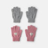 Girls 2-Pack Heart Winter Gloves - Pink/Grey