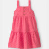 Toddler Girl Gingham Tiered Dress - Coral