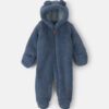 Baby Boy Bear Teddy Fleece Long-Sleeve Jumpsuit - Blue