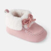 Baby Girl Sherpa Moccasin Boots - Pink/White