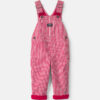 Toddler Boy Hickory Stripe Overalls - Red/White