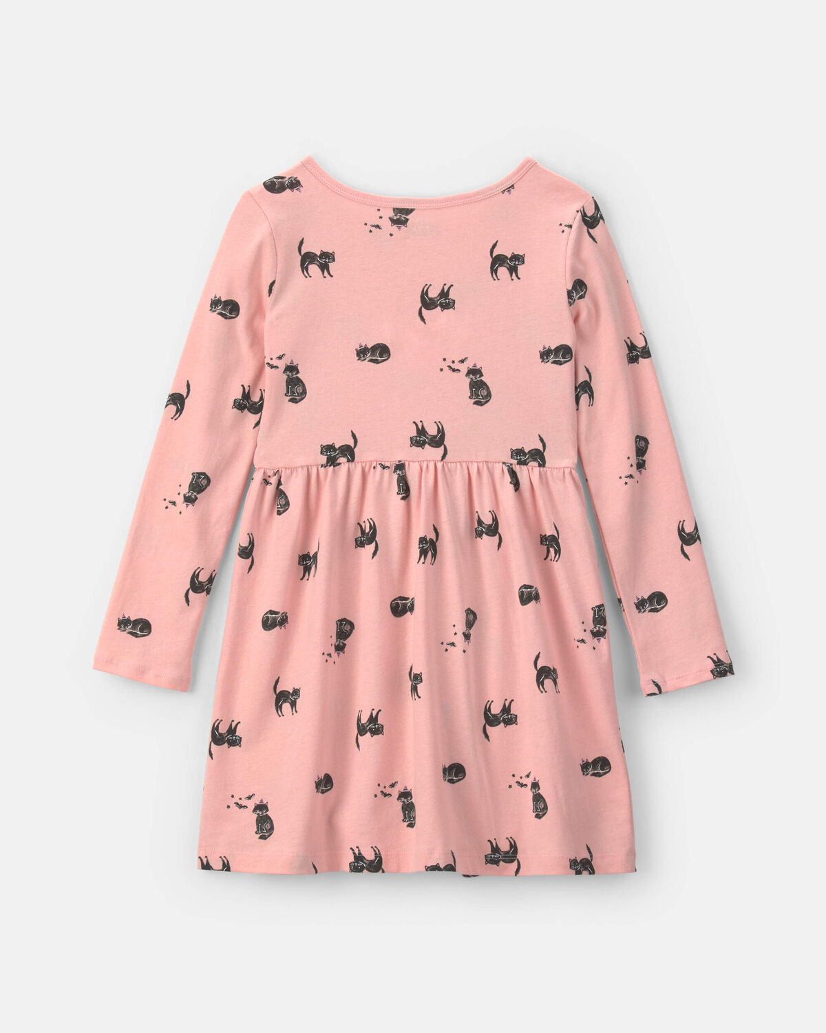 Girls Halloween Cat Long-Sleeve Dress - Pink 2 Girls Halloween Cat Long-Sleeve Dress - Pink